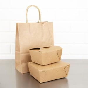 Cajas Americanas de Cartón Kraft 1350 ml (150x120x65mm) - A Prueba de Fugas, Resistentes a Líquidos y Grasas, Perfectas para Comida para Llevar - Pack de 300 Unidades (1350ML 150x120x65mm)
