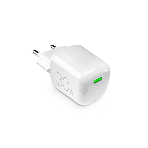 SBS MiniPro Chargeur USB-C 30 W – Blanc, GaN, PD – Type C EU