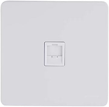 Schneider Electric Ultimate Screwless Flat Plate - Single Telephone Socket, Secondary, GU7462WSS, Stainless Steel with White Insert