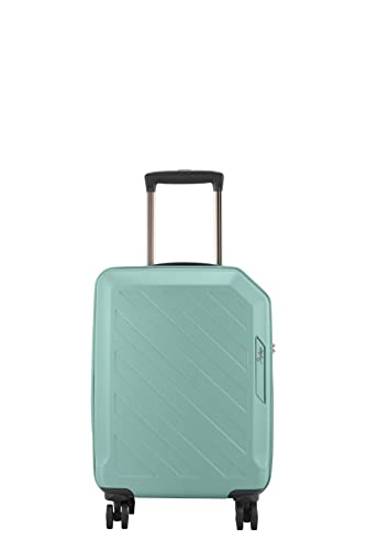 Image of Skybags Jerrycan Cabin Trolley Bag-55cm | Premium Push Button Luggage with 8 Wheels & TSA Lock | Hardsided Suitcase for Travel | Green (Small)
