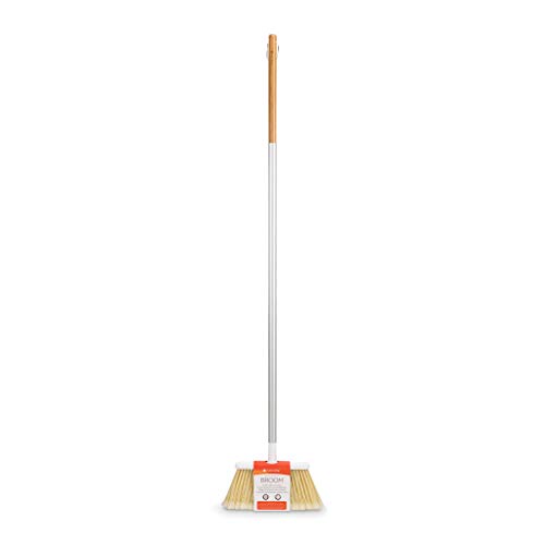 Image of Full Circle Clean Sweep Broom Made from Natural Bristles, White | Sustainable natural bristles sweep floors clean in the kitchen, bathroom & beyond