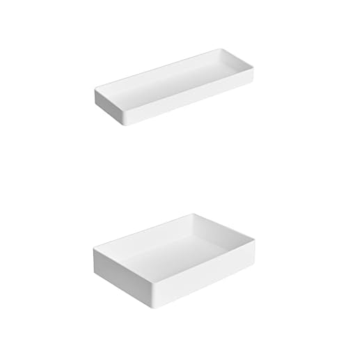 Amazon BasicsPlastic Desk Organizer White + Plastic Desk Organizer White