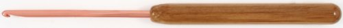 Susan Bates 5-1/2-Inch Bamboo Handle Silvalume Head Crochet Hook, 3.5mm, Salmon