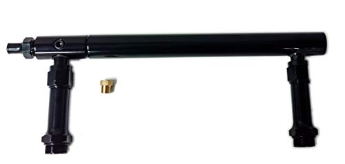 Pirate Mfg Billet Aluminum Holley 4150 Double Pumper Fuel Line Log Anodized W/Black Gauge - Thumbnail 4