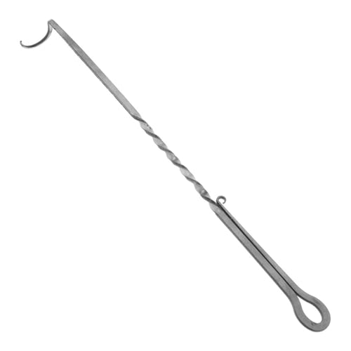 SUPVOX Bbq Pigtail Meat Hook Turner Tool Stainless Steel Food Flipper for Outdoor Cooking Grilling Camping and Smoking Ergonomic Grip and Precision Flipping