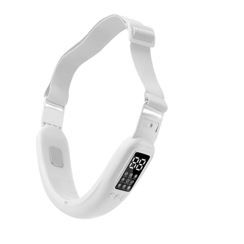Facial Device Electric Double Chin Device with 8 Modes and 15 Gear Adjustable Intensities - Intelligent Double Chin Machine for V-Face (White)