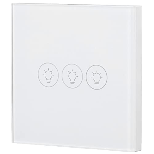 Haofy WiFi-Touch-Lichtschalter, 24-Stunden-Timer, Sprachsteuerung für Assistant, Intelligenter Wanddimmer, Geeignet für -App für Heimautomatisierung, Kleine Wohnungen, Wohnmobil-Leben