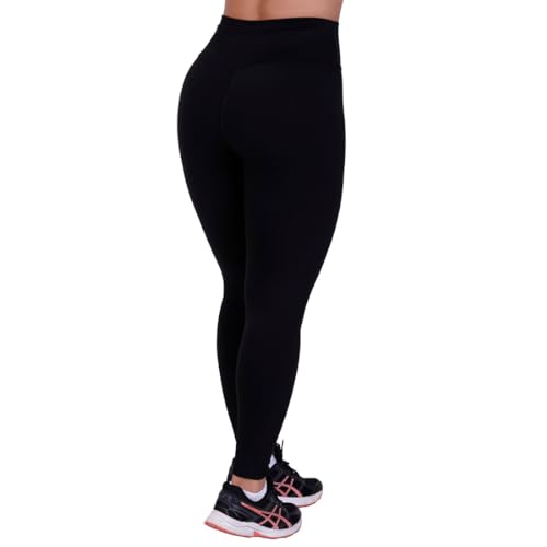 Calça Legging Feminina Térmica Plus Size Cintura Alta Peluciada (G1, Preto)