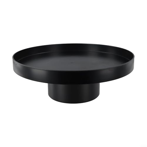 Bandeja decorativa redonda para velas de perfume, bandeja de almacenamiento redonda, para cubiertos y bebidas, organizador para cocina, dormitorio, sala de estar (negro L)