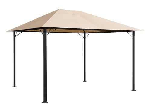 QUICK STAR Pavillon Tonnelle de Jardin en métal 3 x 4 m Beige