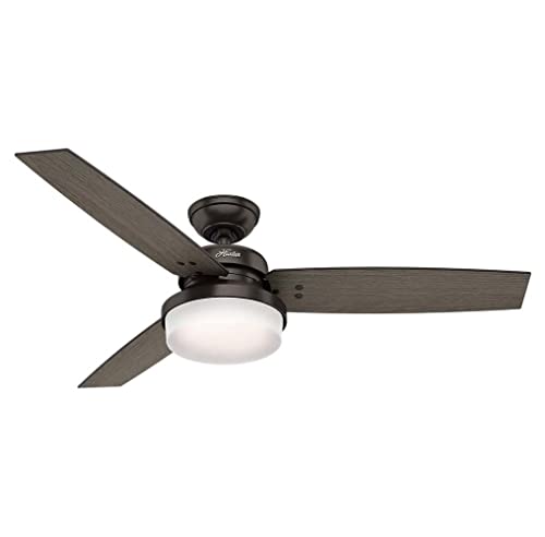 Hunter Sentinel Indoor Ceiling Fan with LED Light and Remote Control, 52