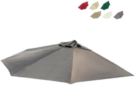 9ft Half Umbrella Replacement Canopy - Coffee Color, 2.7m Small Wall Umbrella Top Cover - Durable 5 Ribs Design for Outdoor Patio Use