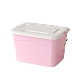 Fiozweainシンプルな無地プラスチック収納ボックス特大サイズキルト、フィオズウィアおもちゃ、引っ越し、衣類整理に (ピンク,28*20*15 cm（ホイールなしX-881-6 L）)