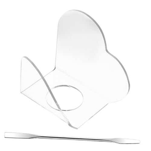 Beatifufu Foundation Mixing Palette Stainless Steel Spatula Acrylic Makeup Mixing Tray