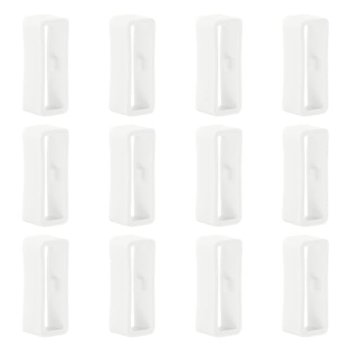 para Garmin Forerunner 55 Retenedor de correa para reloj 20mm Reloj de Silicona Correa Retenedor Lazo 12 Unidades Hebilla de Caucho de anillo para Garmin Forerunner 55, Blanco