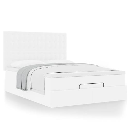 Fasba Ottoman-Bett mit Matratze Weiß 140x190 cm Kunstleder, Polsterbett Doppelbett Stilvolles Funktionsbett mit hydraulischem Stauraum3313002 – Bild 6