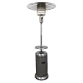 Hiland HLDS01-W-BS 48,000 BTU Propane Patio Heater w/Wheels and Table, Large, Stainless Steel
