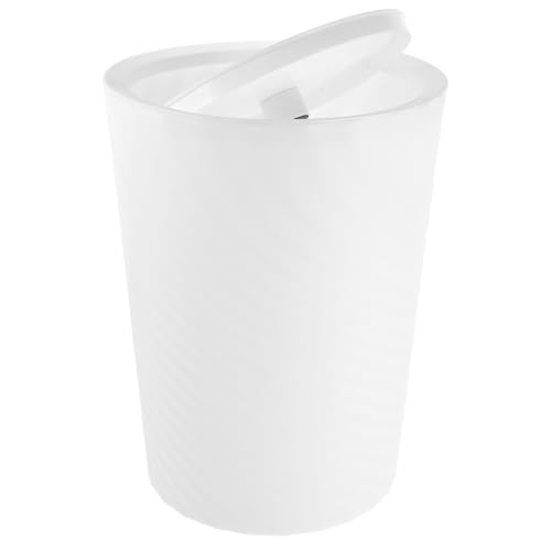 KICHOUSE bote de basura plástico con tapa 12L blanco