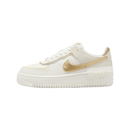 Nike Air Force 1 Shadow Women's Shoes (DZ1847-108, ail/Coconut Milk/Metallic Gold) Size 9.5
