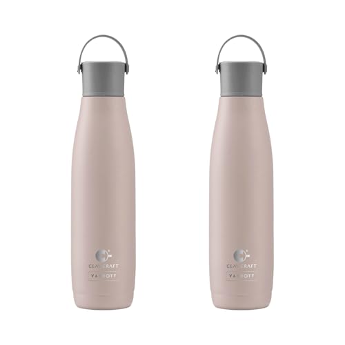 Image of Clay Craft VACBOTT Fresco Double Walled 24 Hours Hot and Cold Water Bottle-800ML, 2-Piece(Ash) Leak Proof|Easy to Carry|Gym Bottle|Home|Kitchen|Hiking|Travel Bottle|BIS Certified|Made in India