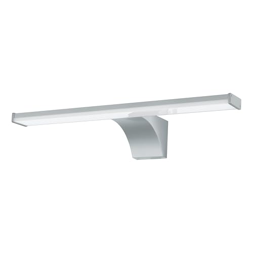 EGLO LED Wandlampe Pandella 2, Spiegelleuchte mit Bewegungsmelder, Wandleuchte aus Kunststoff, Badezimmer Lampe in Silber, Chrom, Weiß, IP44, L 40 cm