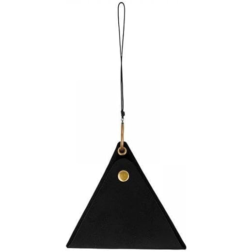 Hanging Neck Pouch Decorative PU Leather Black