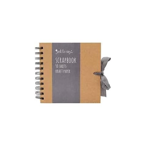 Set of 3D Sticker Pack and Tallon Kraft Small/Medium/Large Square Scrapbook- Quality Brown Kraft Paper Scrapbook with Ribbon (Medium 20cm x 20cm - 50 Sheets) Cover