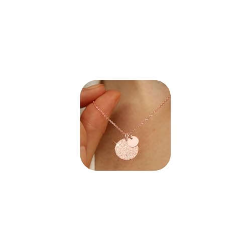 LOLIAS Kette Rosegold Damen Halskette Damen Rosegold Wasserfest Rosegold Ketten Damen Herz Münze Anhänger Rosegold Kette Damen Schmuck Rosegold