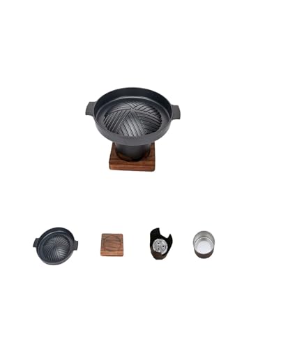 Mini charcoal Grill, 7.8in Portable Charcoal Grill Wooden