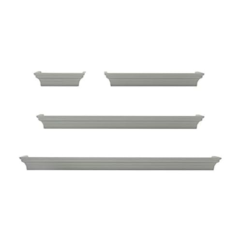 Melannco Gray Floating Wall Shelves Set of 4