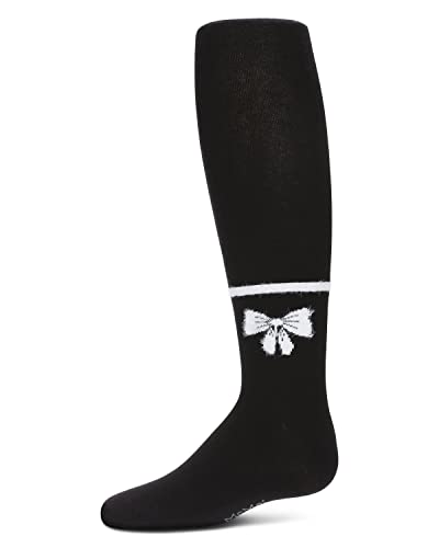 MeMoi Girl's Bow Opaque Cotton Tights
