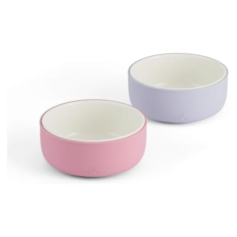 Elk and Friends Kids Porcelain Bowls with Silicone Sleeve | Kids/Toddler/Baby Feeding | Microwave & Dishwasher Safe | Non slip | Cereal/Soup/Snack Dishes & Dinnerware Cover