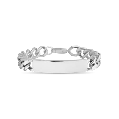 Image of Nautica Curb Chain ID Bracelet for Men Stainless Steel 8 Inches