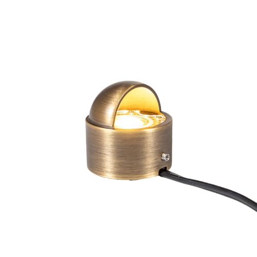 VOLT 12V 3.5W 2700K Warm White IP67 Watertight 330 Lumen Solid Brass BuddyPro Plus LED Puck Light (Beacon Top) for Deck, Step or Hardscape Outdoor Lighting