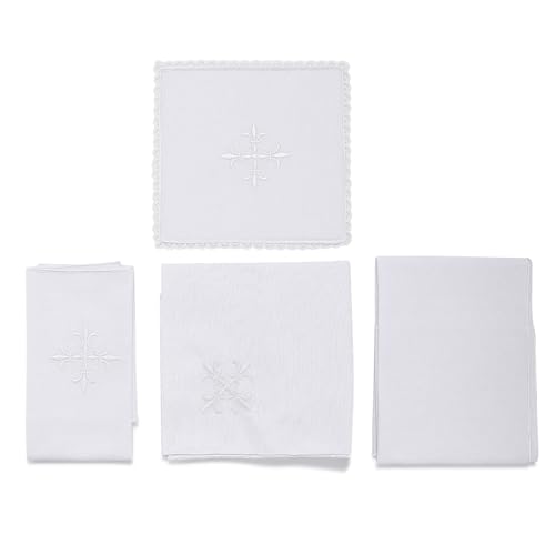 Set de 4 accesorios de altar de lino para iglesias miniatura 3