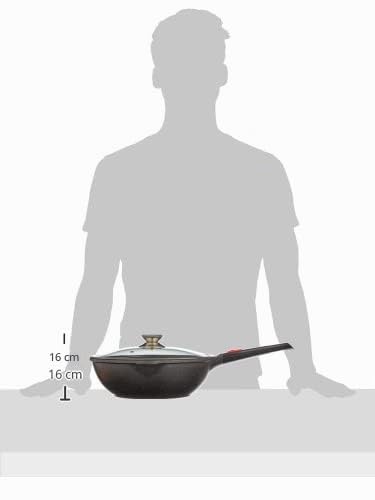 Miniatura 7 de Kamberg Wok 30 Cm, Mango Extraíble, Aluminio Fundido, Revestimiento Tipo Piedra, Tapa De Cristal, Todo Tipo De Fuentes De Calor, Incluida La Inducción, Sin Pfoa