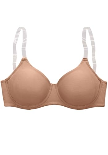 LASCANA Women's Clear Strap Underwire T-Shirt Bra with no Padding, Adjustable Straps, Extra Underwire Support, B - DD Cup4