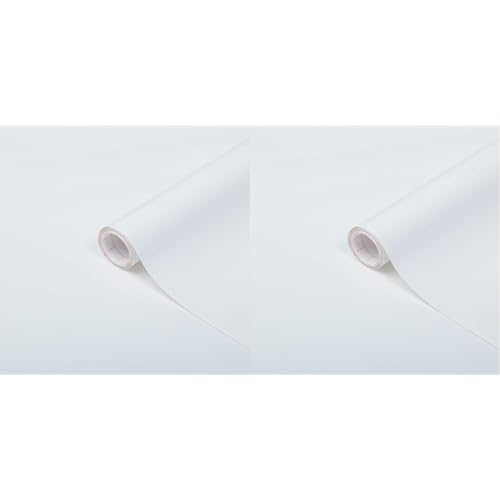 d-c-fix vinilo adhesivo muebles Blanco unicolor mate autoadhesivo impermeable decorativo para cocina, armario, puerta, mesa papel pintado forrar rollo láminas 45 cm x 2 m (Paquete de 2)