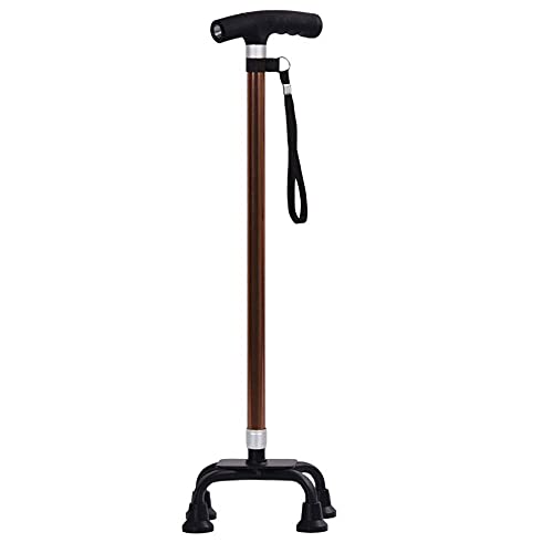 XUEPINGgz Dauerhafter Teleskop-Wanderrohr, Krücke tragbar mit Nonlip T Griffgriff und Gummispitze Gehen Sie Stickhöhe einstellbares Falten for Männer Frauen- Senioren deaktiviert (Color : Brown3) Cover