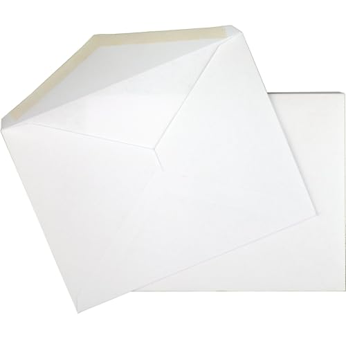 Mead A2 Invitation Envelopes, 4-3/8" x 5-3/4", Gummed Closure, White Woven Premium 24-lb Paper Mailing Envelopes, 100 Count (CO198) - Thumbnail 5