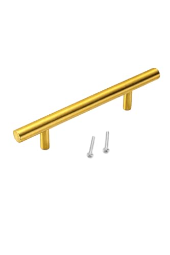Paslanmaz Metal Mobilya Kulbu; Gold Altın Sarı, Dolap Çekmece TV Ünitesi Mutfak için, Modern Stil (1,96 mm)