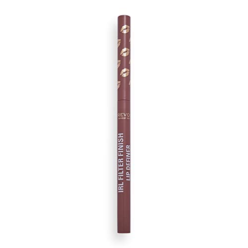 Image of Revolution Beauty London, IRL Filter Finish Lip Liner Definer Caramel Syrup Waterproof Long Lasting Set with Matching Lipsticks or Lip Gloss (Pack of 2)