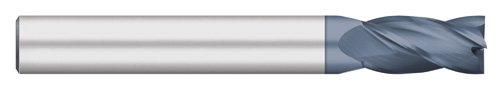 Titan TC15656 Solid Carbide End Mill, Long Length, 4 Flute, Square End, 30 Degree Helix, AlTiN Coated, 7/8" Size, 7/8" Shank Diameter, 5" Overall Length, 2-1/4" Cutting Length