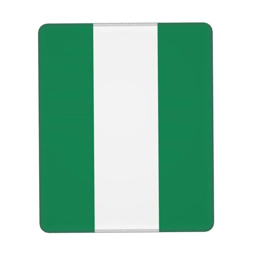 Tapis de souris imprimé drapeau du Nigeria confortable - Base antidérapante en cuir PU, design lisse et moderne pour le bureau, la maison - 22 x 26 cm