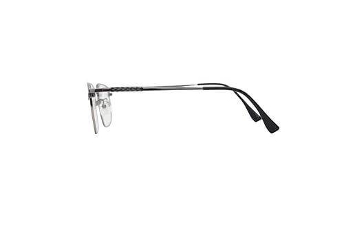 Image of ADMIRE Metal Frame Eyeglasses, Black, Rectangular Shape, Clear Lens, Lightweight Hal-Rim Spectacles