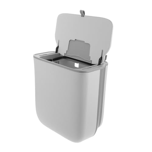 Caneca de basura plegable para colgar con tapa blanca