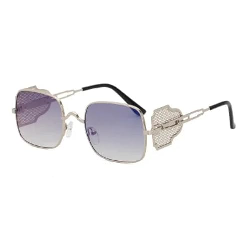 Lunettes de soleil rectangulaires steampunk pour homme au style vintage unique