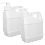 MUSISALY 2 Piezas Botellas Dispensadoras Unidades Plásticas Blancas con Bomba para Champú Loción y Cosméticos Recargables con Tapa Antigoteo para Baño y Viaje