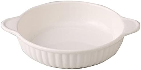 Set of 10, Milky White Round Gratin, 8.1 x 6.5 x 1.6 inches (20.5 x 16.5 x 4 cm), Oven Wear, Hotel, Restaurant, Cafe, Western, Restaurant, Commercial Use,