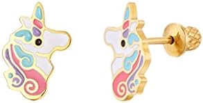 Regetta Jewelry 18K Gold Plated Unicorn Stud Earrings for Girls, ...
